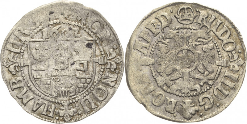 Hamburg
 Doppelschilling (1/16 Taler) 1602. Mit vollständiger Jahreszahl 1602 s...