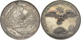 Hamburg
 Silbermedaille 1842 (G. Loos) Auf den großen Brand vom 5. bis zum 8. Mai. Stadtplan von Hamburg / Phönix mit ausgebreiteten Flügeln aus Flam...