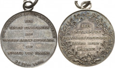 Hanau, Stadt
 Silbermedaille 1846 (unsigniert) Erinnerung an die Fahnenweihe - Widmung der Turner von Hanau den edlen Jungfrauen. Schrift / 5 Zeilen ...