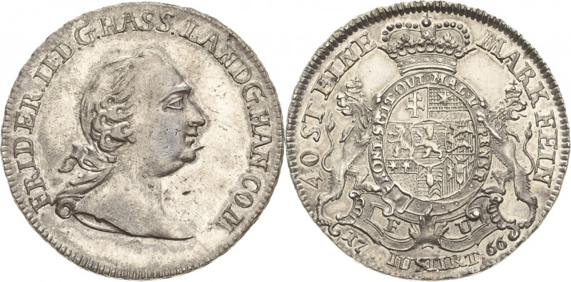 Hessen-Kassel
Friedrich II. 1760-1785 1/4 Taler 1766, FU-Kassel Schütz 1857.2 H...