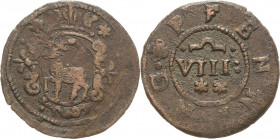 Hohnstein, Grafschaft
Friedrich Ulrich von Braunschweig 1613-1634 Kipper-8 Pfennig o.J. Mit einer alten Tuschezeichnung der Münze Slg. Kraaz 818 var....