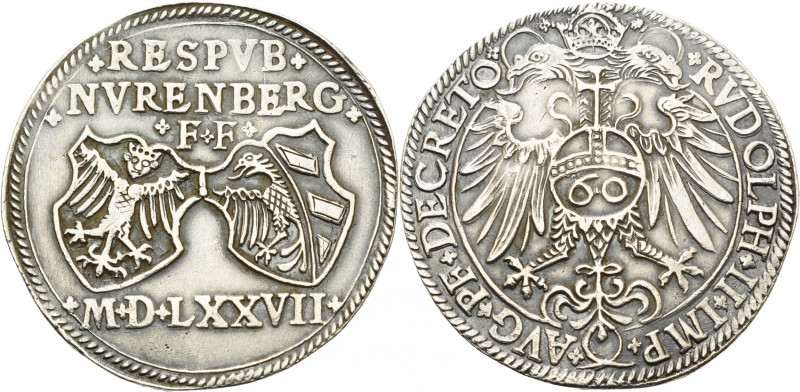 Nürnberg
 Guldiner (60 Kreuzer) 1577. Mit Titel Rudolf II Kellner 143 Slg. Erla...