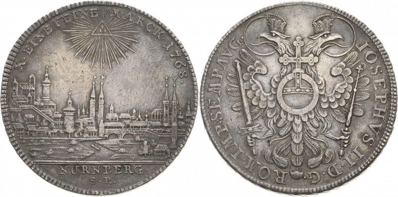 Nürnberg
 Taler 1768, SR-Nürnberg Mit Titel Joseph II. Stadtansicht. Mit Laubra...