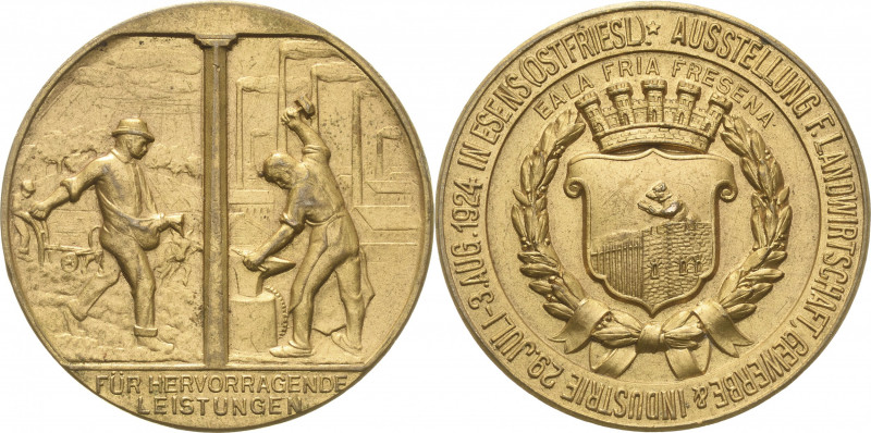 Ostfriesland
Medaillen Vergoldete Bronzemedaille 1924 (unsigniert) Preismedaill...