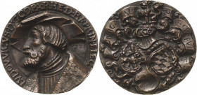 Pfalz-Kurlinie
Ludwig V. 1508-1544 Bronzegussmedaille 1526 (spätere Anfertigung) (nach Hans Schwartz) Sein Brustbild nach links, LVDOVVICVS DG CO PA ...