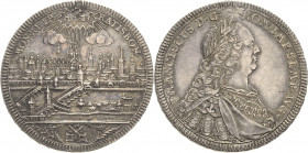 Regensburg-Stadt
 1/2 Taler o.J. Stadtansicht. Mit Titel und Porträt Franz I Beckenbauer 6251 Kl. Henkelspur, Felder min. bearbeitet, sehr schön-vorz...