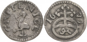 Reuss-Ältere Linie - Obergreiz
Heinrich I. 1629-1681 Pfennig 1679, o. Mzz.-Greiz Schmidt und Knab 168 Selten. Sehr schön
