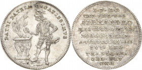 Reuss-Vogtländische Ritterschaft
Christian von Brandenburg-Ansbach 1757-1791 Silberabschlag des Dukaten 1769, Saalfeld Auf die Huldigung der Vogtländ...