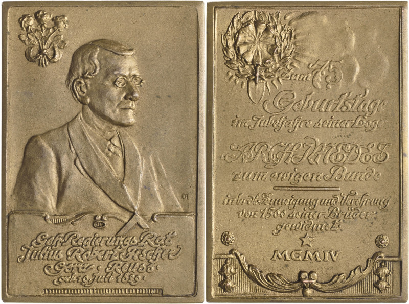 Reuss-Persönlichkeiten
Fischer, Julius Robert Bronzeplakette 1904 (P. Düyffcke)...