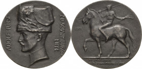 Schaumburg-Lippe
Adolf II. 1911-1918 Eisengussmedaille 1917 (unsigniert) Heimatdank an Schaumburg-Lippe. Kopf des Fürsten / Pax auf Pferd nach links....