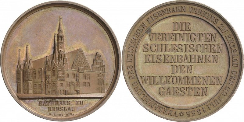 Schlesien-Breslau, Stadt
 Bronzemedaille 1855 (Loos) Versammlung des Deutschen ...