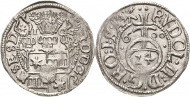 Schleswig-Holstein-Schauenburg
Adolf XIII. 1576-1601 1/24 Taler 1600, IG-Altona Mit Titel Rudolf II Lange 820 b Prachtexemplar. Prägefrisch