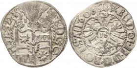 Schleswig-Holstein-Schauenburg
Ernst III. 1601-1622 1/16 Taler 1608, IG-Altona Mit Titel Rudolf II Lange 874 b Prachtexemplar. Prägefrisch