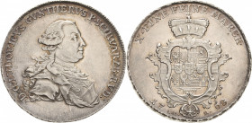 Schwarzburg-Rudolstadt
Ludwig Günther II. 1767-1790 Taler 1768, ICK-Saalfeld Fischer 573 Bethe 1303 Jaeger 14 Davenport 2769 Sehr selten in dieser Er...