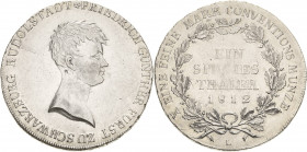 Schwarzburg-Rudolstadt
Friedrich Günther 1807-1867 Taler 1812, L-Saalfeld Av-Umschrift beginnt mit größerer Rosette / Eichenkranz geschlossen mit 20 ...