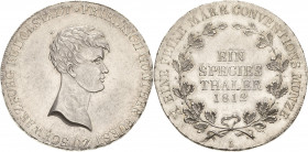 Schwarzburg-Rudolstadt
Friedrich Günther 1807-1867 Taler 1812, L-Saalfeld Av-Umschrift mit kleinerer Rosette und Porträt mit längerer Haarlocke / Eic...