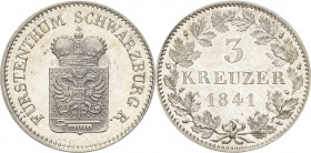 Schwarzburg-Rudolstadt
Friedrich Günther 1807-1867 3 Kreuzer 1841, München AKS 24 Jaeger 44 Prachtexemplar eines sehr seltenen Jahrgangs. Polierte Pl...