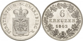 Schwarzburg-Rudolstadt
Friedrich Günther 1807-1867 6 Kreuzer 1842, München Für die Oberherrschaft Rudolstadt. Lichtenrader Prägung AKS 22 Jaeger 45 S...