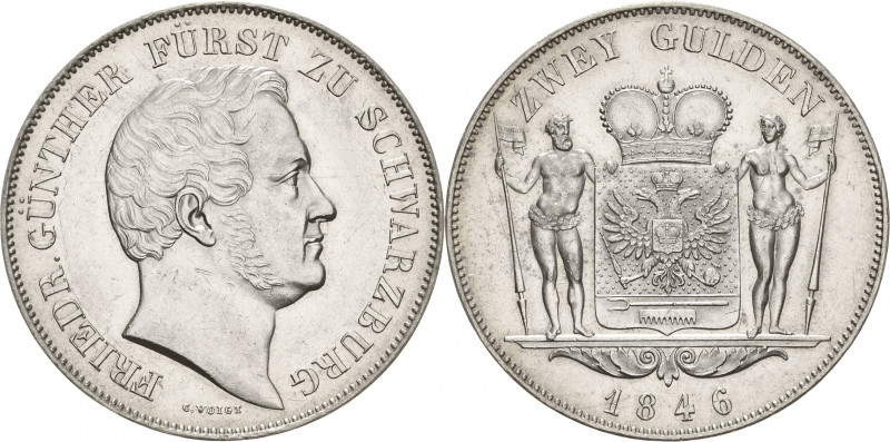 Schwarzburg-Rudolstadt
Friedrich Günther 1807-1867 Doppelgulden 1846, München A...