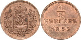 Schwarzburg-Rudolstadt
Friedrich Günther 1807-1867 1/8 Kreuzer 1855, o. Mzz.-München Lichtenrader Prägung AKS 30 Jaeger 41 Leichte Schrötlingsfehler ...