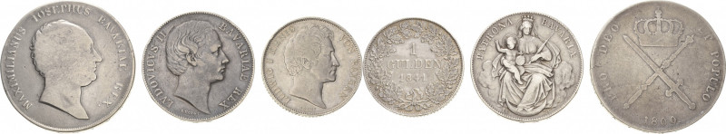 Bayern
Lot-3 Stück Taler 1809, 1871. Gulden 1841 Fast sehr schön-sehr schön