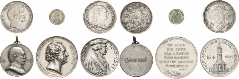 Allgemeine Lots
Lot-6 Stück Frankreich- Silberjeton o.J. Bayern- Gulden 1844. M...