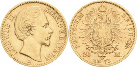 Bayern
Ludwig II. 1864-1886 20 Mark 1873 D Jaeger 194 Sehr schön