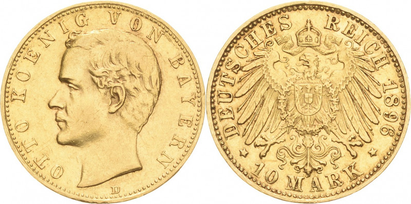 Bayern
Otto 1886-1913 10 Mark 1896 D Jaeger 199 Sehr schön/sehr schön-vorzüglic...