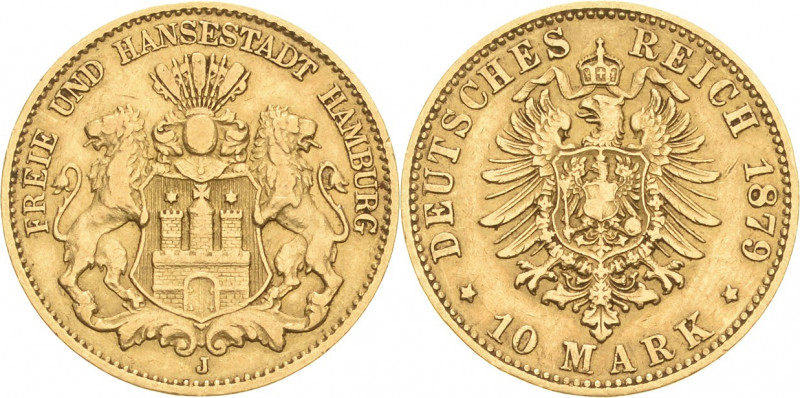 Hamburg
 10 Mark 1879 J Jaeger 209 Sehr schön