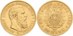 Preußen
Friedrich III. 1888 20 Mark 1888 A Jaeger 248 Sehr schön-vorzüglich