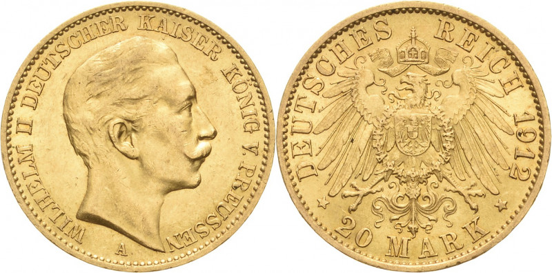 Preußen
Wilhelm II. 1888-1918 20 Mark 1912 A Jaeger 252 Avers kl. Kratzer, vorz...