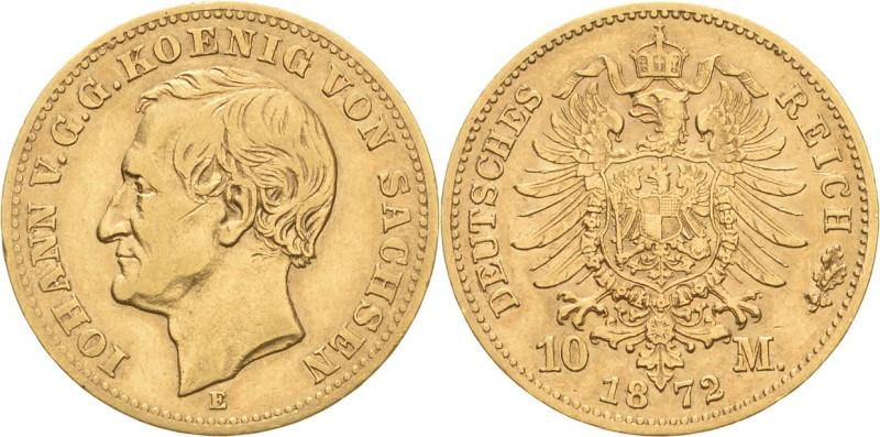 Sachsen
Johann 1854-1873 10 Mark 1872 E Jaeger 257 Fast sehr schön/sehr schön-v...