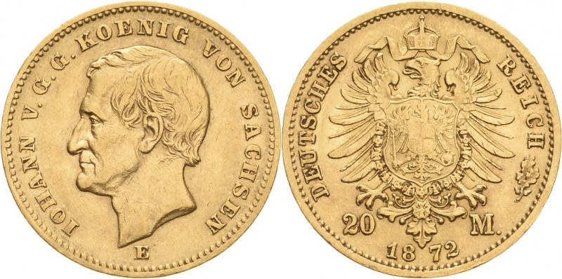 Sachsen
Johann 1854-1873 20 Mark 1872 E Jaeger 258 Sehr schön