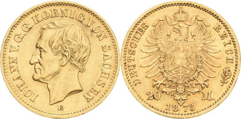 Sachsen
Johann 1854-1873 20 Mark 1873 E Jaeger 259 Fast vorzüglich