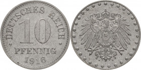 Ersatzmünzen des Ersten Weltkrieges
 10 Pfennig 1916 E Jaeger 298 Prägefrisch