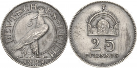 Proben und Abschläge Kleinmünzen
 25 Pfennig 1908 D (Maximilian Dasio) Bronze versilbert. 23 mm, 5,37 g Schaaf 18G35 Slg. Beckenbauer 3173 Vorzüglich...