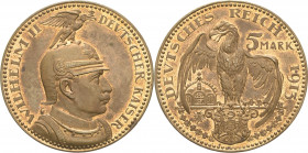 Proben und Abschläge Preußen
 5 Mark 1913. Bronze, Rand glatt Schaaf 114 G2 20.28 g. Polierte Platte-