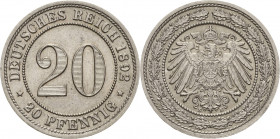 Kleinmünzen
 20 Pfennig 1892 E Jaeger 14 Fast Stempelglanz