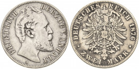 Anhalt
Friedrich I. 1871-1904 2 Mark 1876 A Jaeger 19 Schön-sehr schön