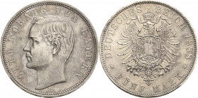 Bayern
Otto 1886-1913 5 Mark 1888 D Jaeger 44 Kl. Randfehler, fast vorzüglich/vorzüglich-Stempelglanz