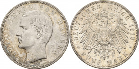 Bayern
Otto 1886-1913 5 Mark 1913 D Jaeger 46 Vorzüglich/fast Stempelglanz