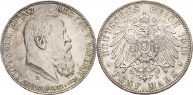 Bayern
Luitpold 1886-1912 5 Mark 1911 D 90. Geburtstag Jaeger 50 Vorzüglich/fast Stempelglanz