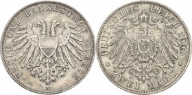 Lübeck
 2 Mark 1901 A Jaeger 80 Sehr schön-vorzüglich