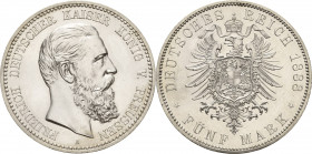 Preußen
Friedrich III. 1888 5 Mark 1888 A Jaeger 99 Berieben, vorzüglich-Stempelglanz