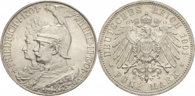 Preußen
Wilhelm II. 1888-1918 5 Mark 1901 A 200 Jahre Königreich Jaeger 106 Prachtvolles Exemplar. Stempelglanz
