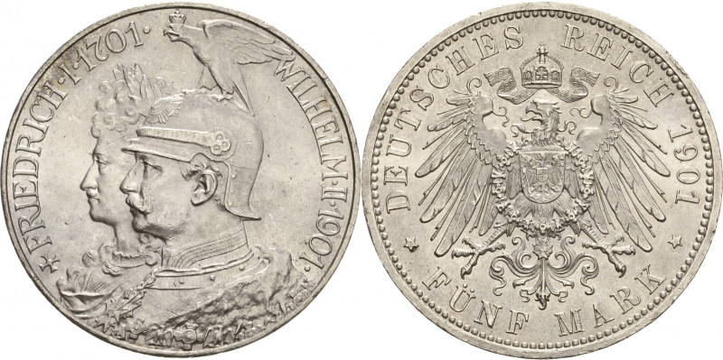 Preußen
Wilhelm II. 1888-1918 5 Mark 1901 A 200 Jahre Königreich Jaeger 106 Kl....