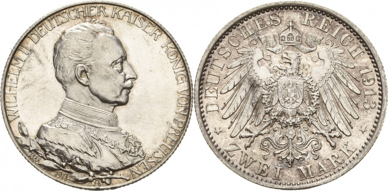 Preußen
Wilhelm II. 1888-1918 2 Mark 1913 A Regierungsjubiläum Jaeger 111 Prach...