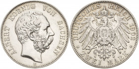 Sachsen
Albert 1873-1902 2 Mark 1902 E Jaeger 124 Fast vorzüglich/vorzüglich