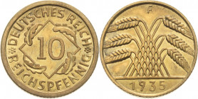Kleinmünzen
 10 Reichspfennig 1935 F Jaeger 317 Fast Stempelglanz/Stempelglanz