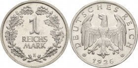 Kleinmünzen
 1 Reichsmark 1926 E Jaeger 319 Vorzüglich-Stempelglanz